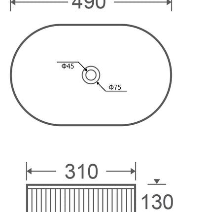 Lavoar ceramic oval A721-P394M – design marmorat negru mat cu detalii aurii