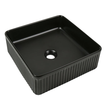 Lavoar ceramic pătrat A722-CBK-M – negru mat, exterior texturat