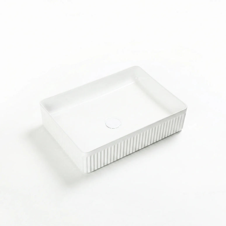 Lavoar ceramic dreptunghiular A723 – alb lucios, exterior texturat