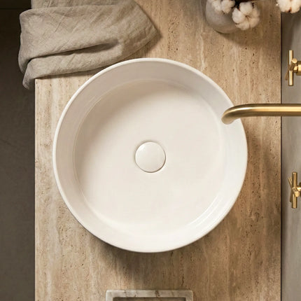 Lavoar ceramic rotund A725 – alb lucios, exterior texturat