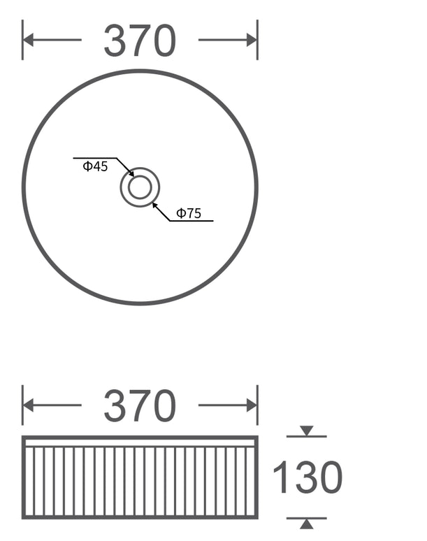 Lavoar ceramic rotund A725 – alb lucios, exterior texturat