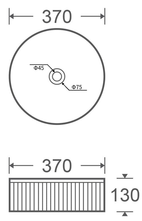 Lavoar ceramic rotund A725-CBKGGLG-M – design modern negru mat striat cu linie aurie