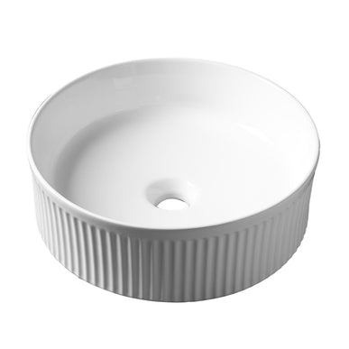 Lavoar ceramic rotund A725 – alb lucios, exterior texturat