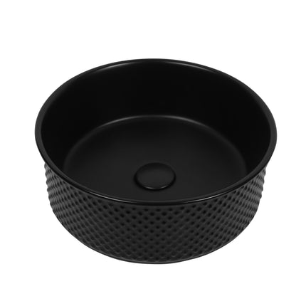 Lavoar ceramic rotund A733-CBK-M – negru mat, exterior texturat