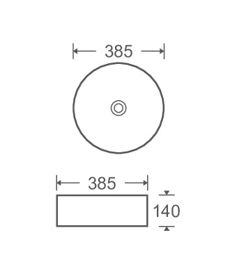Lavoar ceramic rotund A733 – alb lucios, exterior texturat