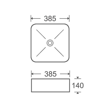 Lavoar ceramic pătrat A734-CBK-M – negru mat, design texturat