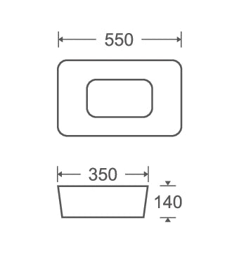 Lavoar ceramic dreptunghiular A738-CWCF-MRS – design modern maro mat și alb mat