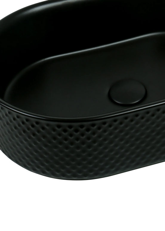 Lavoar ceramic oval A739-CBK-M – negru mat, exterior texturat