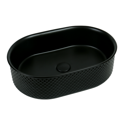 Lavoar ceramic oval A739-CBK-M – negru mat, exterior texturat