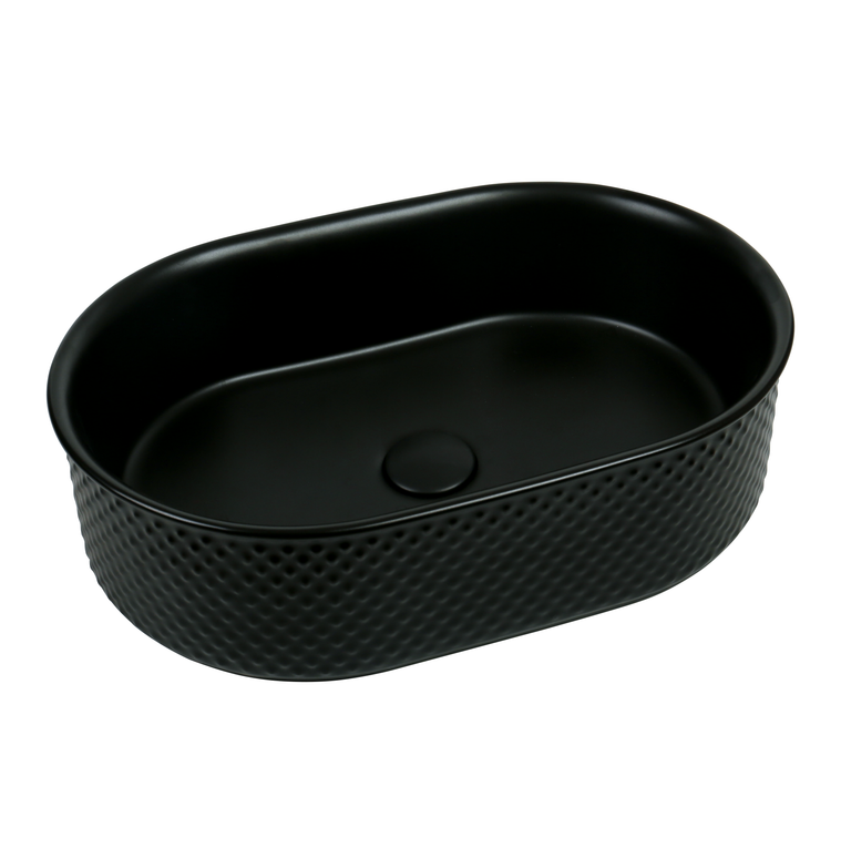Lavoar ceramic oval A739-CBK-M – negru mat, exterior texturat
