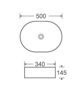 Lavoar ceramic oval A739-CBK-M – negru mat, exterior texturat