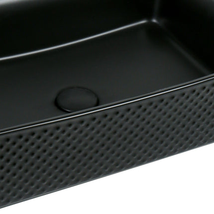 Lavoar ceramic dreptunghiular A740-CBK-M – negru mat, exterior texturat