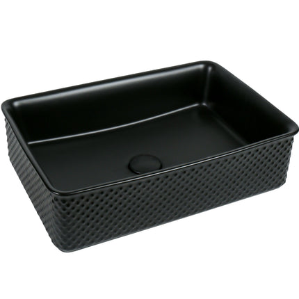 Lavoar ceramic dreptunghiular A740-CBK-M – negru mat, exterior texturat