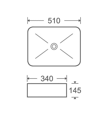 Lavoar ceramic dreptunghiular A740 – alb lucios, exterior texturat