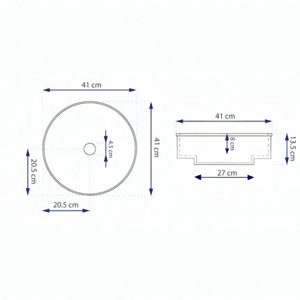 Lavoar ceramic rotund -design marmorat (A746-P818M)