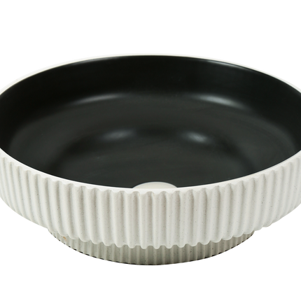 Lavoar ceramic rotund A746-CWDGR-MRS – design modern gri închis mat și alb mat