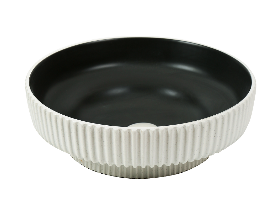 Lavoar ceramic rotund A746-CWDGR-MRS – design modern gri închis mat și alb mat