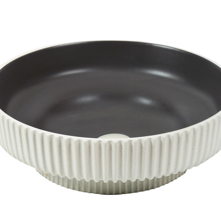 Lavoar ceramic rotund A746-CWDGR-MRS – design modern gri închis mat și alb mat