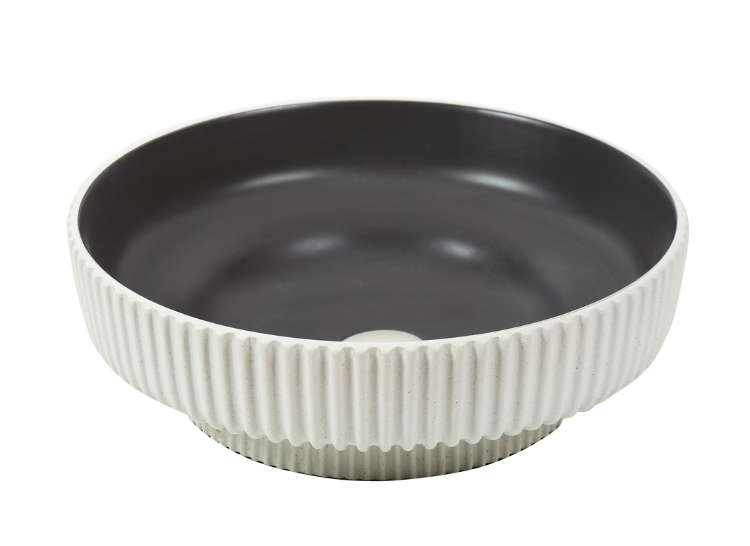 Lavoar ceramic rotund A746-CWDGR-MRS – design modern gri închis mat și alb mat
