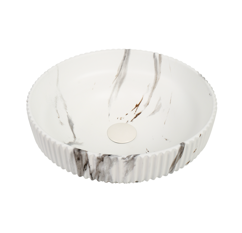 Lavoar ceramic rotund -design marmorat (A746-P818M)