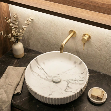 Lavoar ceramic rotund -design marmorat (A746-P818M)