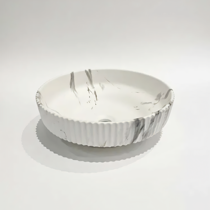 Lavoar ceramic rotund -design marmorat (A746-P818M)
