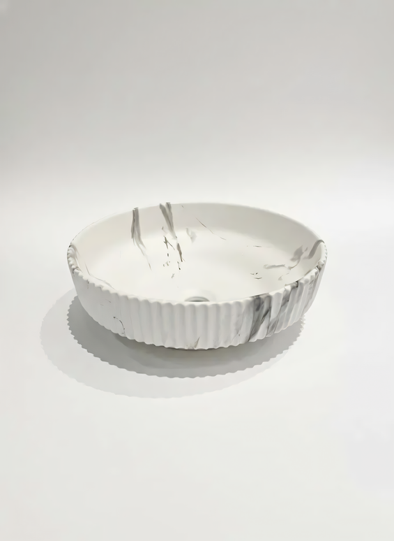 Lavoar ceramic rotund -design marmorat (A746-P818M)