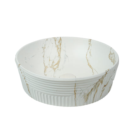 Lavoar ceramic rotund A747-P841M cu design marmorat