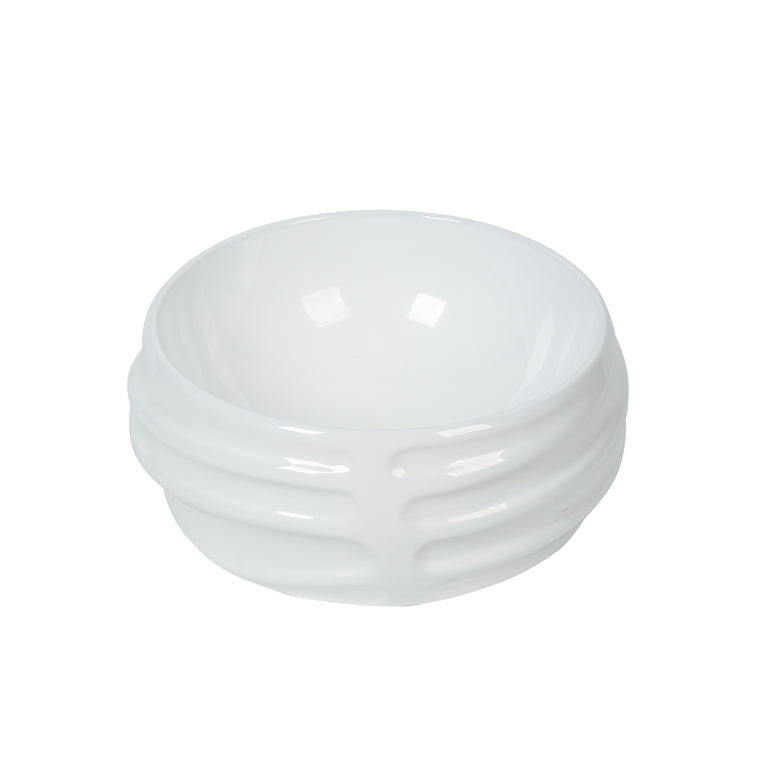 Lavoar ceramic rotund A783 – alb lucios, exterior reliefat modern