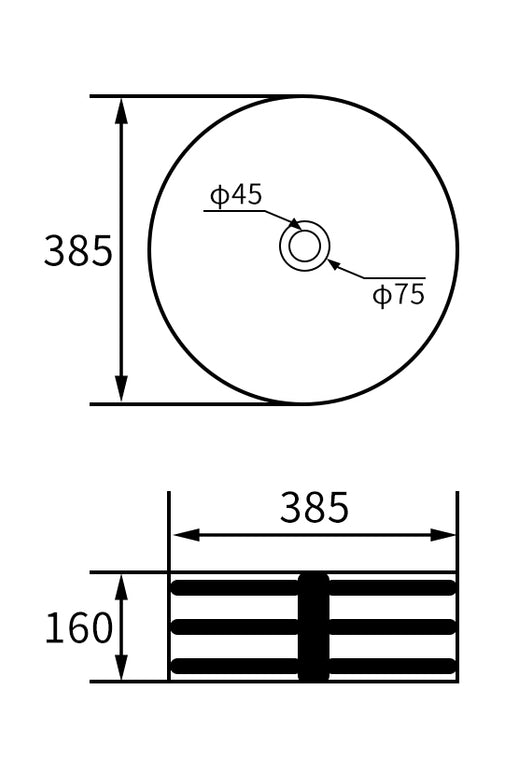 Lavoar ceramic rotund A783 – alb lucios, exterior reliefat modern