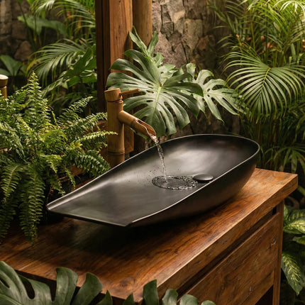 Lavoar ceramic cu formă atipică A797B-CBK-M – negru mat