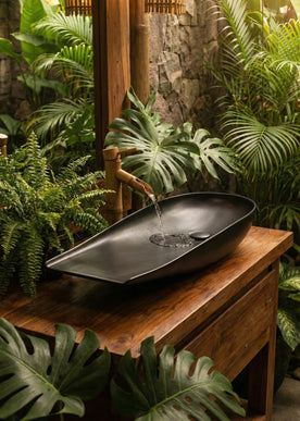 Lavoar ceramic cu formă atipică A797B-CBK-M – negru mat