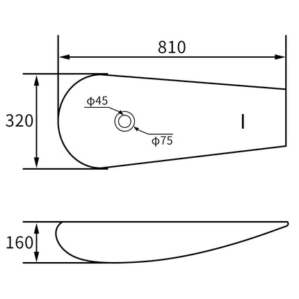 Lavoar ceramic cu formă atipică A797B-CBK-M – negru mat