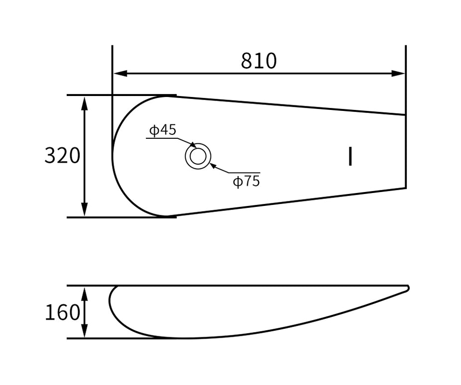 Lavoar ceramic cu formă atipică A797B-CBK-M – negru mat