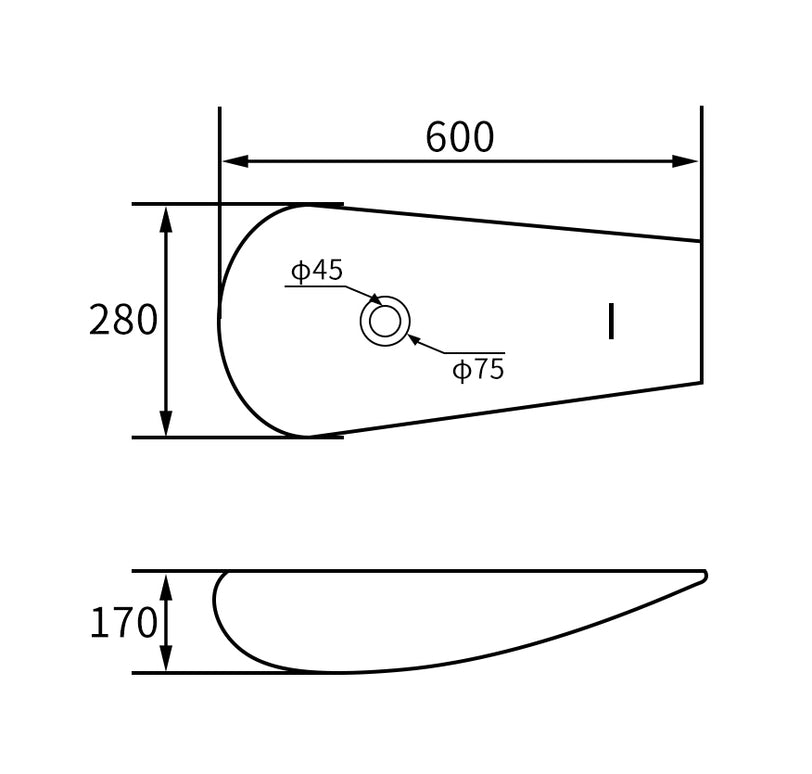 Lavoar ceramic cu formă atipică A797C – alb lucios