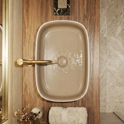 Lavoar ceramic dreptunghiular A798-CWCF-MRS – design modern maro mat și alb mat