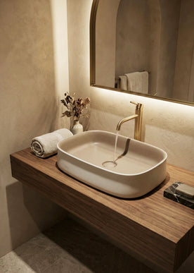 Lavoar ceramic dreptunghiular A798-CWCF-MRS – design modern maro mat și alb mat