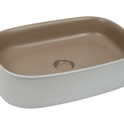 Lavoar ceramic dreptunghiular A798-CWCF-MRS – design modern maro mat și alb mat