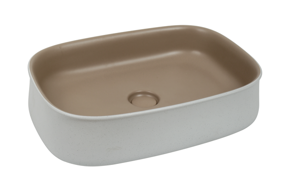 Lavoar ceramic dreptunghiular A798-CWCF-MRS – design modern maro mat și alb mat