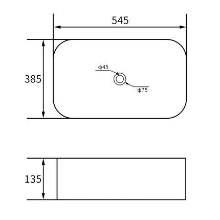 Lavoar ceramic dreptunghiular A798-CWCF-MRS – design modern maro mat și alb mat