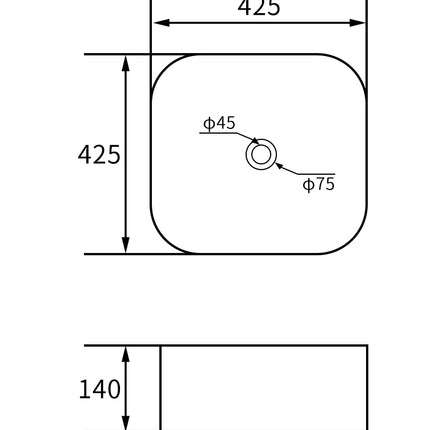 Lavoar ceramic pătrat A799-CWPR-MRS – design modern roz pudrat și alb mat