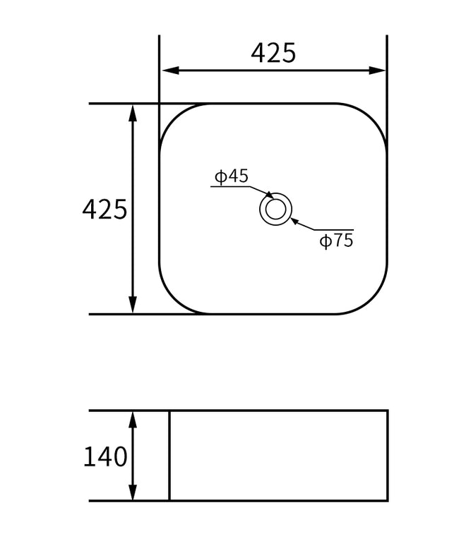 Lavoar ceramic pătrat A799-CWPR-MRS – design modern roz pudrat și alb mat
