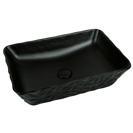 Lavoar ceramic dreptunghiular A821-CBK-M – negru mat texturat