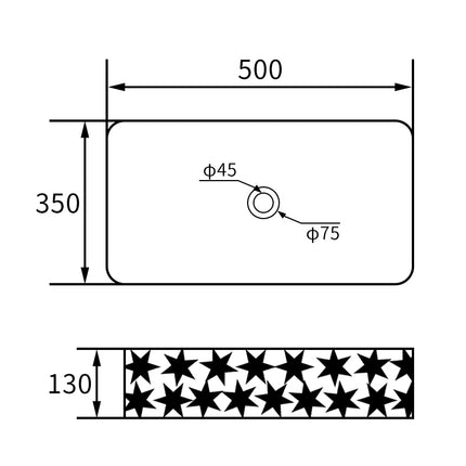 Lavoar ceramic dreptunghiular A821-CBK-M – negru mat texturat