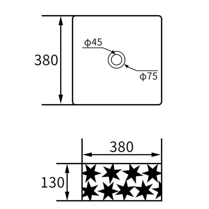 Lavoar ceramic pătrat A822 – alb lucios, design texturat