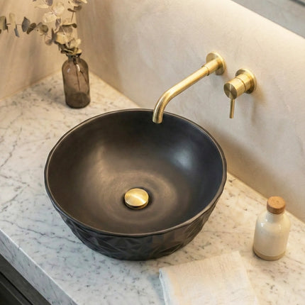 Lavoar ceramic rotund A823-CBK-M – negru mat texturat