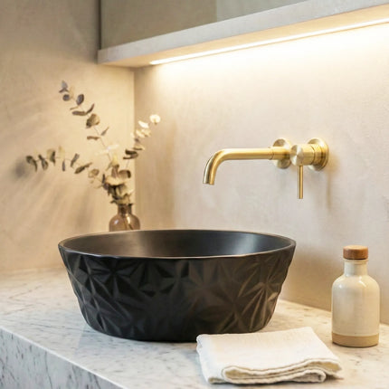 Lavoar ceramic rotund A823-CBK-M – negru mat texturat