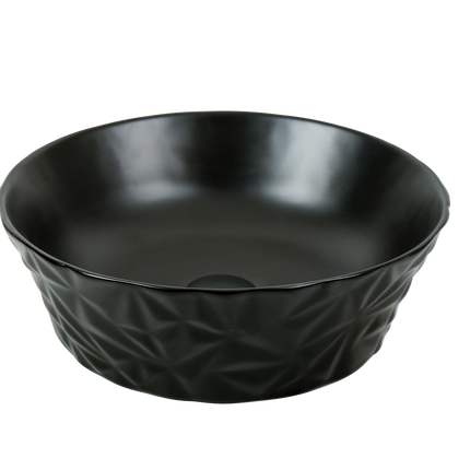 Lavoar ceramic rotund A823-CBK-M – negru mat texturat