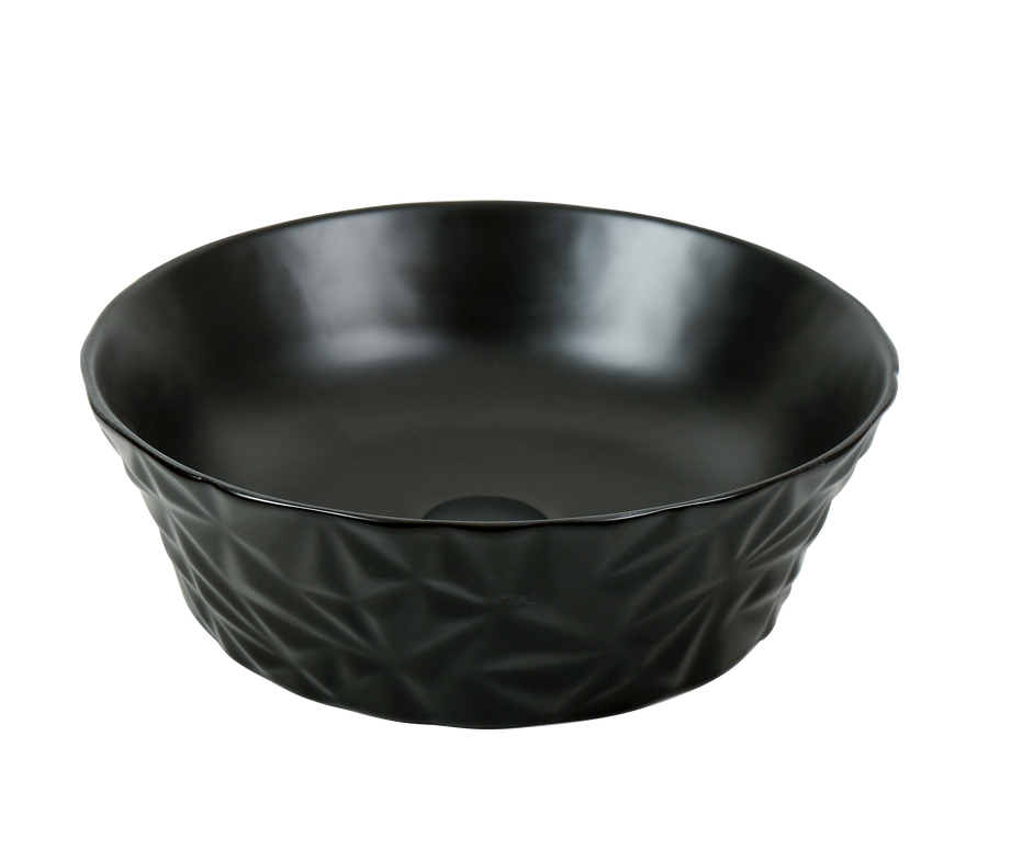 Lavoar ceramic rotund A823-CBK-M – negru mat texturat