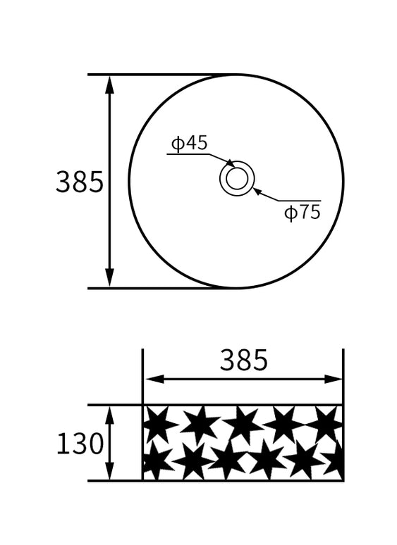 Lavoar ceramic rotund A823-CBK-M – negru mat texturat